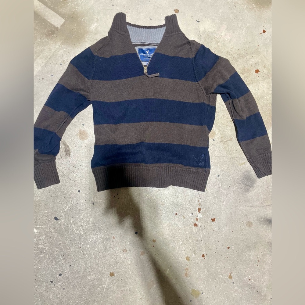 Men's Striped Sweater - Blue and Brown